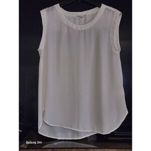 Women's Stella Luce sleeveless white sheer blouse XL